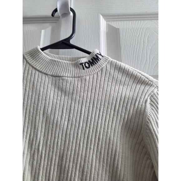 Rare Tommy Hilfiger Girls Crop Turtle Neck Long Sleeve Cotton Ribbed Sweater 12 - Picture 2 of 7